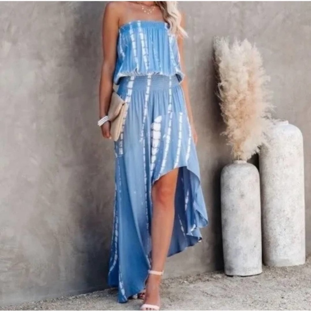 Stories Ocean Breeze Tie-Dye Women’s Maxi Strapless Dress